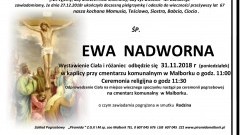 Zmarła Ewa Nadworna. Żyła 67 lat.