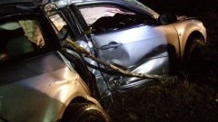 Samochód osobowy uderzył w drzewo. Wypadek w miejscowości Lichnowy.