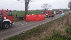 Aktualizacja. Mężczyzna spłonął w samochodzie. Renault miał malborską rejestrację.