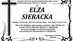 Zmarła Elza Sieracka. Żyła 62 lata.