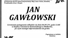 Zmarł Jan Gawłowski. Żył 83 lata.