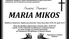 Zmarła Maria Mikos. Żyła 95 lat