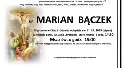 Zmarł Marian Bączek. Żył 92 lata