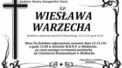 Zmarła Wiesława Warzecha. Żyła 61 lat.