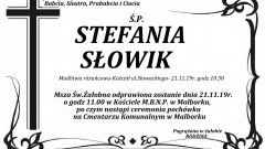 Zmarła Stefania Słowik. Żyła 91 lat.