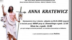 Zmarła Anna Kratewicz. Żyła 92 lata.