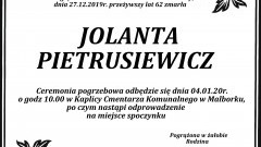 Zmarła Jolanta Pietrusiewicz. Żyła 62 lata.