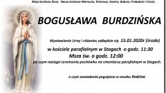 Zmarła Bogusława Burdzińska. Żyła 67 lat.