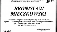 Zmarł Bronisław Mieczkowski. Żył 71 lat.