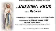 Zmarła Jadwiga Kruk. Żyła 66 lat.