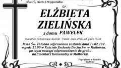 Zmarła Elżbieta Zielińska. Żyła 62 lata.