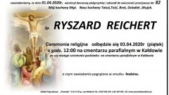 Zmarł Ryszard Reichert. Żył 82 lata.