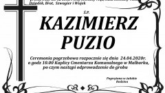 Zmarł Kazimierz Puzio. Żył 62 lata.