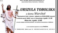 Zmarła Urszula Tobolska. Żyła 71 lat.