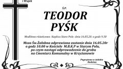 Zmarł Teodor Pyśk. Żył 90 lat.