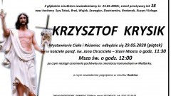 Zmarł Krzysztof Krysik. Żył 38 lat.