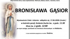 Zmarła Bronisława Gąsior. Żyła 81 lat.