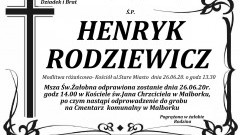 Zmarł Henryk Rodziewicz. Żył 82 lata.