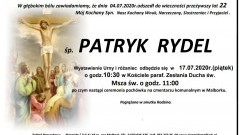 Zmarł Patryk Rydel. Żył 22 lata.