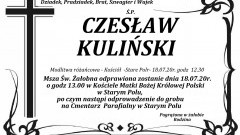 Zmarł Czesław Kuliński. Żył 68 lat.