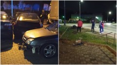 Pijany kierowca uderzył w zaparkowane samochody.