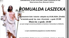 Zmarła Romualda Laszecka. Żyła 62 lata.