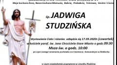 Zmarła Jadwiga Studzińska. Żyła 84 lata.