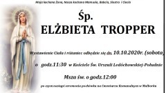 Zmarła Elżbieta Tropper. Żyła 69 lat.