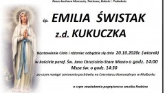 Zmarła Emilia Świstak. Żyła 89 lat.