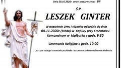 Zmarł Leszek Ginter. Żył 64 lata.