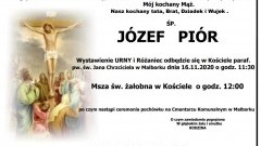 Zmarł Józef Piór. Żył 73 lata.