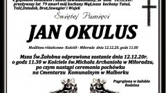 Zmarł Jan Okulus. Żył 79 lat.