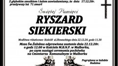 Zmarł Ryszard Siekierski. Żył 71 lat.