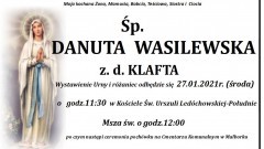 Zmarła Danuta Wasilewska. Żyła 71 lat.