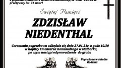 Zmarł Zdzisław Niedenthal. Żył 71 lat.