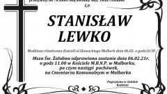 Zmarł Stanisław Lewko. Żył 76 lat.