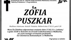 Zmarła Zofia Puszkar. Żyła 95 lat.