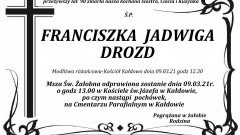 Zmarła Franciszka Jadwiga Drozd. Żyła 90 lat.