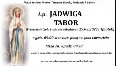 Zmarła Jadwiga Tabor. Żyła 80 lat.