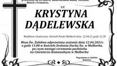 Zmarła Krystyna Dądelewska. Żyła 84 lata.