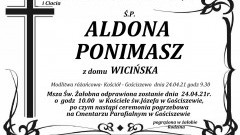 Zmarła Aldona Ponimasz.