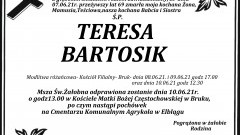 Zmarła Teresa Bartosik. Żyła 69 lat.