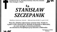 Zmarł Stanisław Szczepanik. Żył 71 lat.