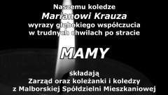 Kondolencje Zarządu i pracowników Malborskiej Spółdzielni Mieszkaniowej. 