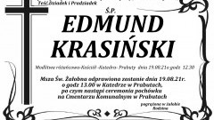 Zmarł Edmund Krasiński. Żył 76 lat.