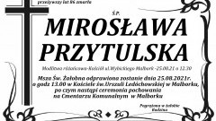 Zmarła Mirosława Przytulska. Żyła 86 lat.