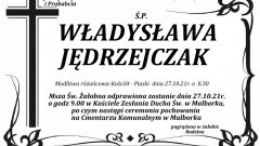 Zmarła Władysława Jędrzejczak. Żyła 86 lat.