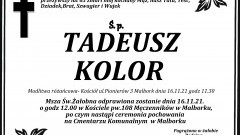 Zmarł Tadeusz Kolor. Żył 63 lata.