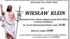 Zmarł Wiesław Klein. Żył 63 lata.