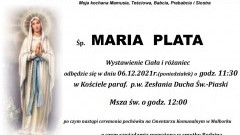 Zmarła Maria Plata. Żyła 77 lat.